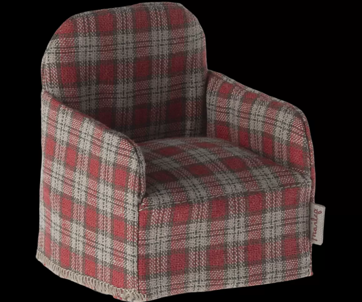 Maileg Chair, Mouse - Red checker Fashion