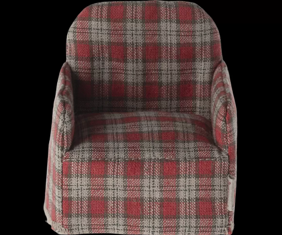 Maileg Chair, Mouse - Red checker Fashion