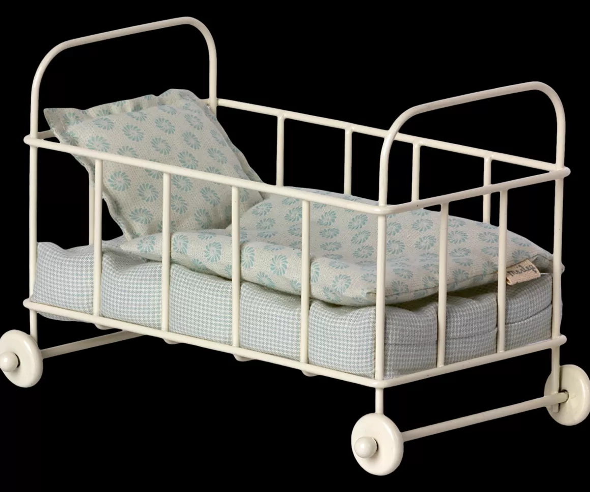 Maileg Cot bed, Micro - Blue Sale