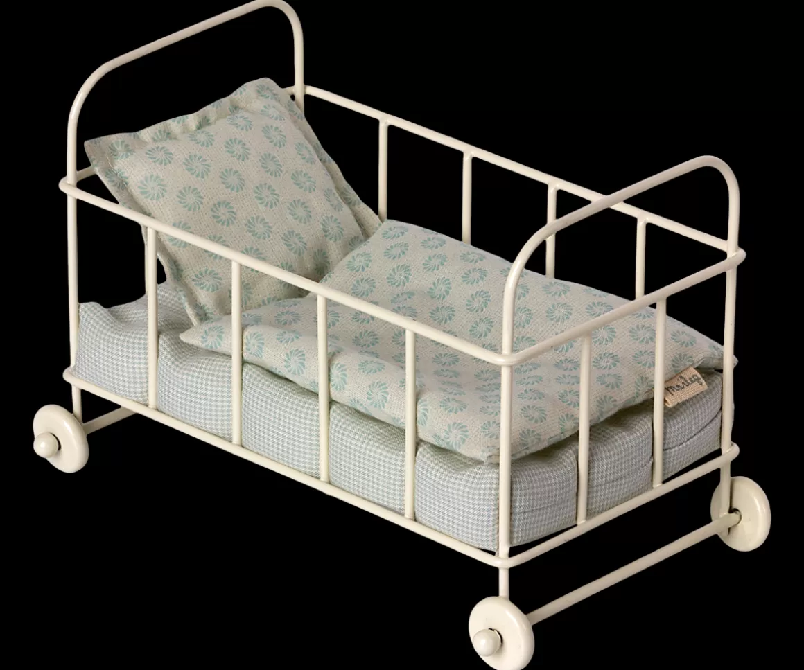 Maileg Cot bed, Micro - Blue Sale