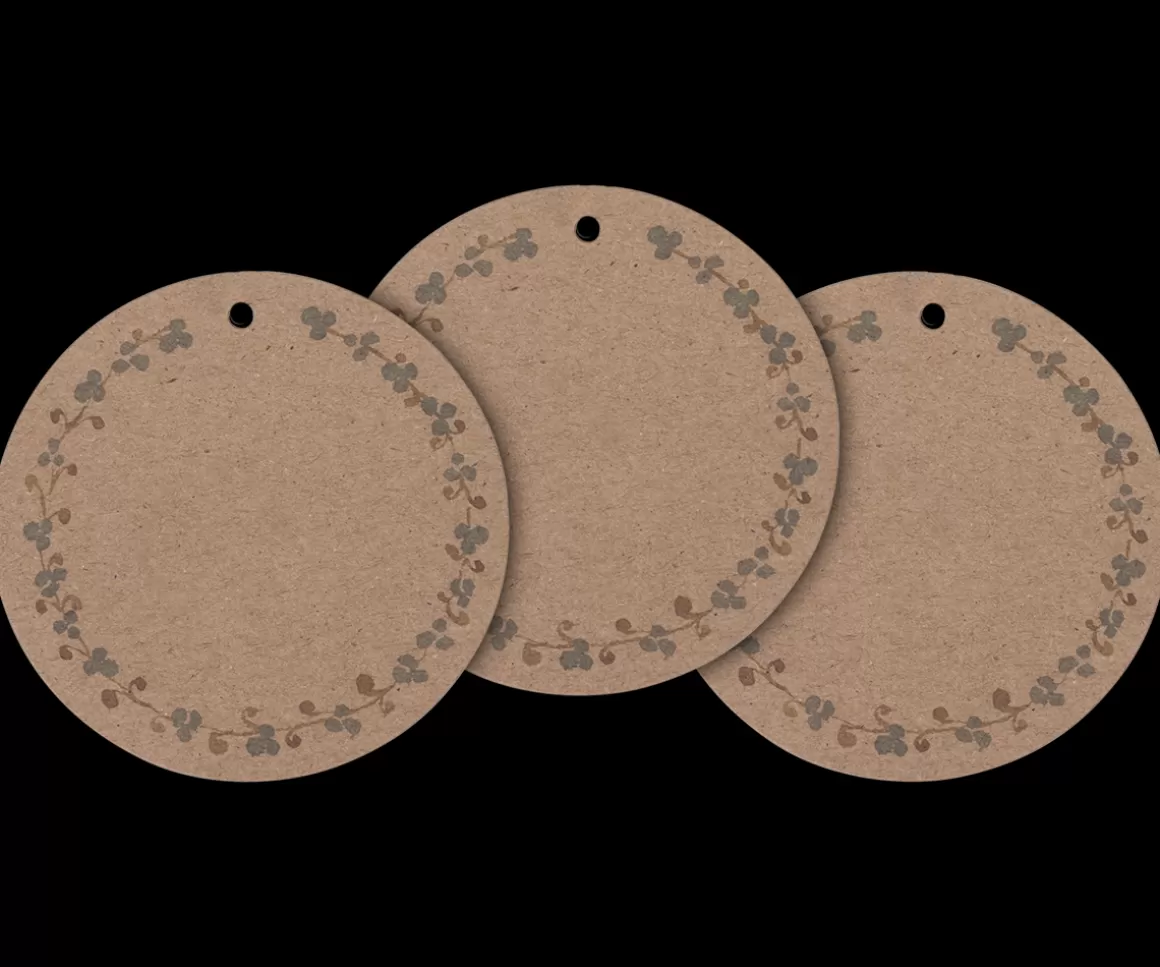 Maileg Gift tags, Large round 15 pcs. - Brown Shop