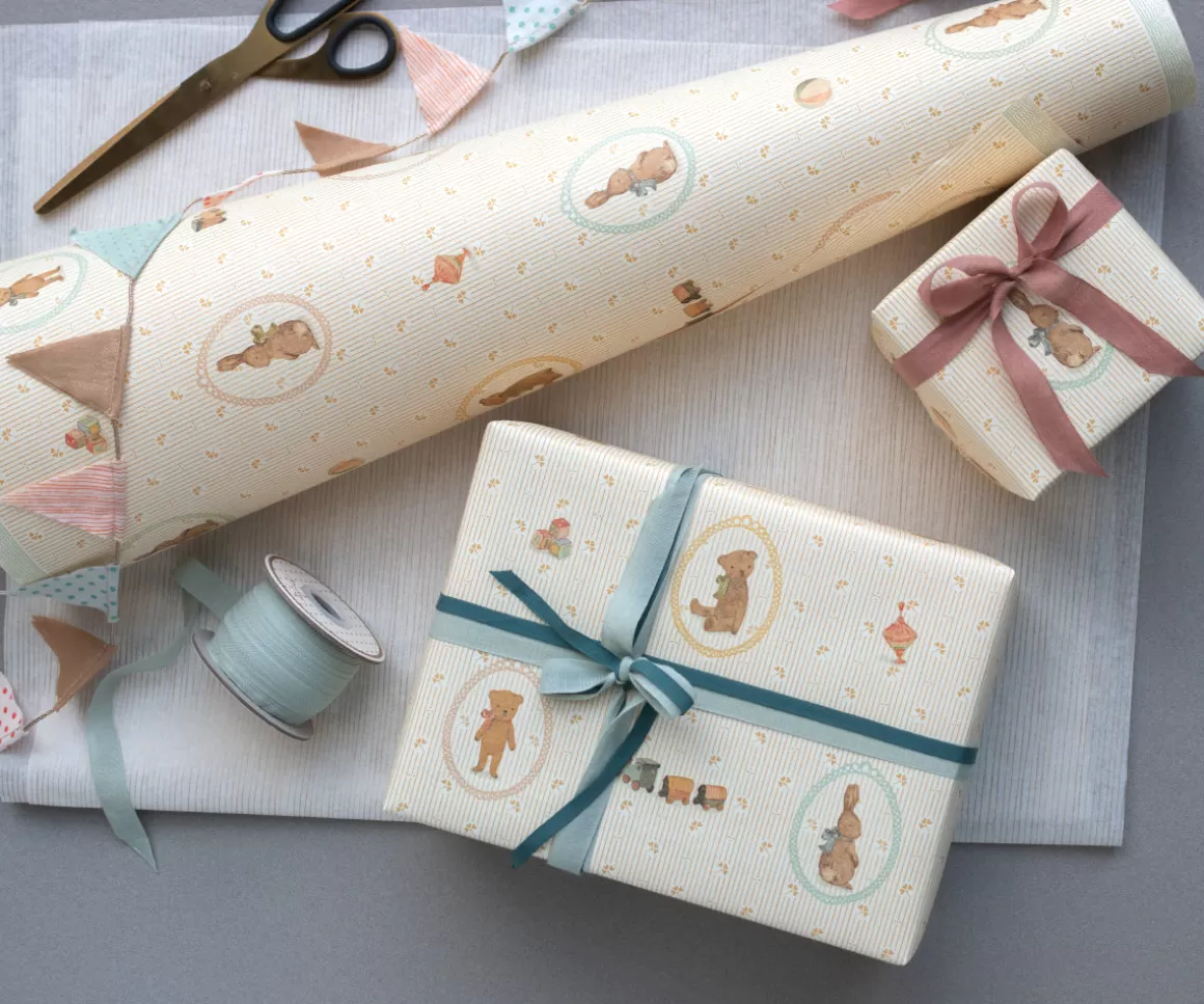 Maileg Gift wrap, Bunnies and Teddies - 10 m Flash Sale