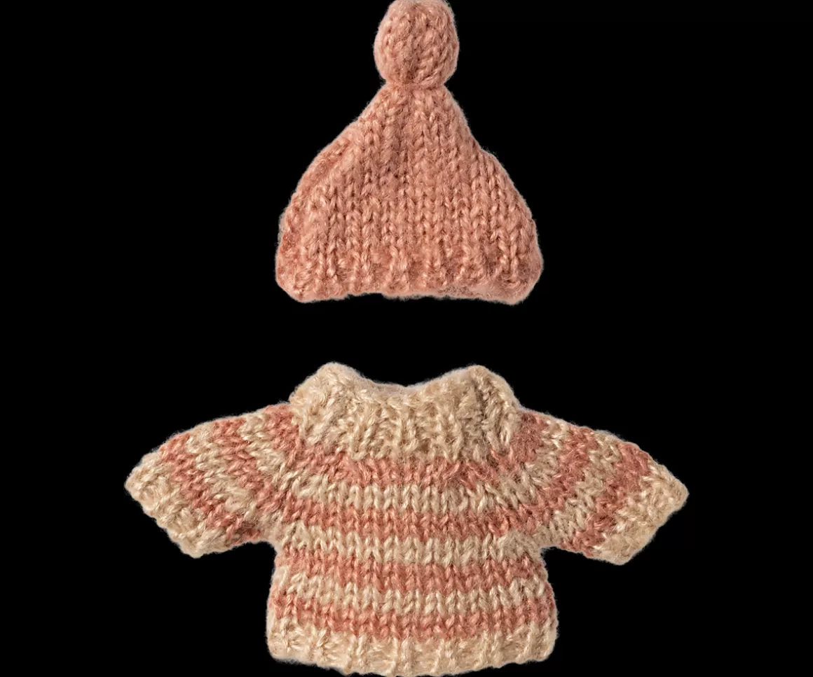 Maileg Knitted sweater and hat, Big sister mouse Fashion