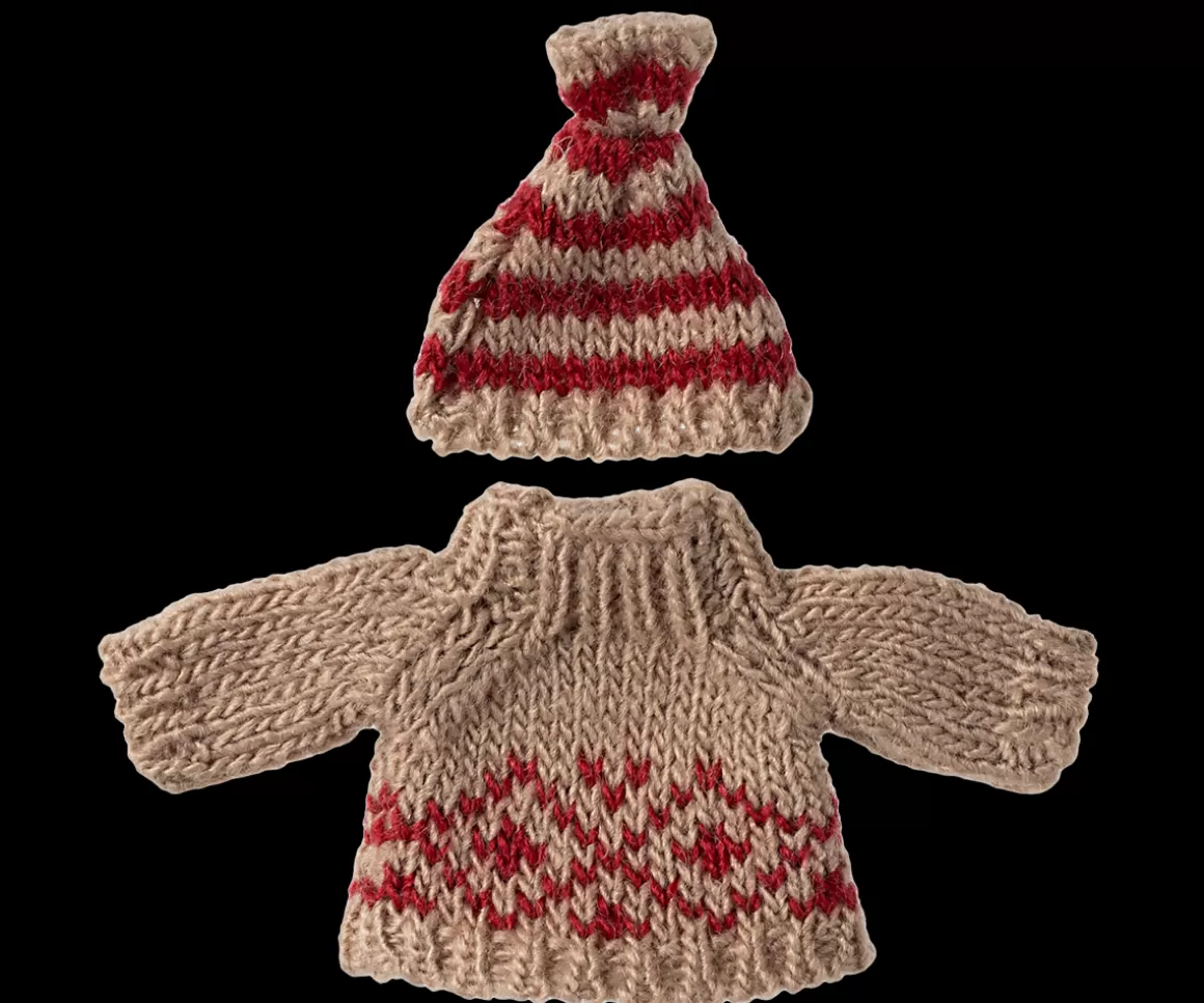 Maileg Knitted sweater and hat, Mum mouse Sale