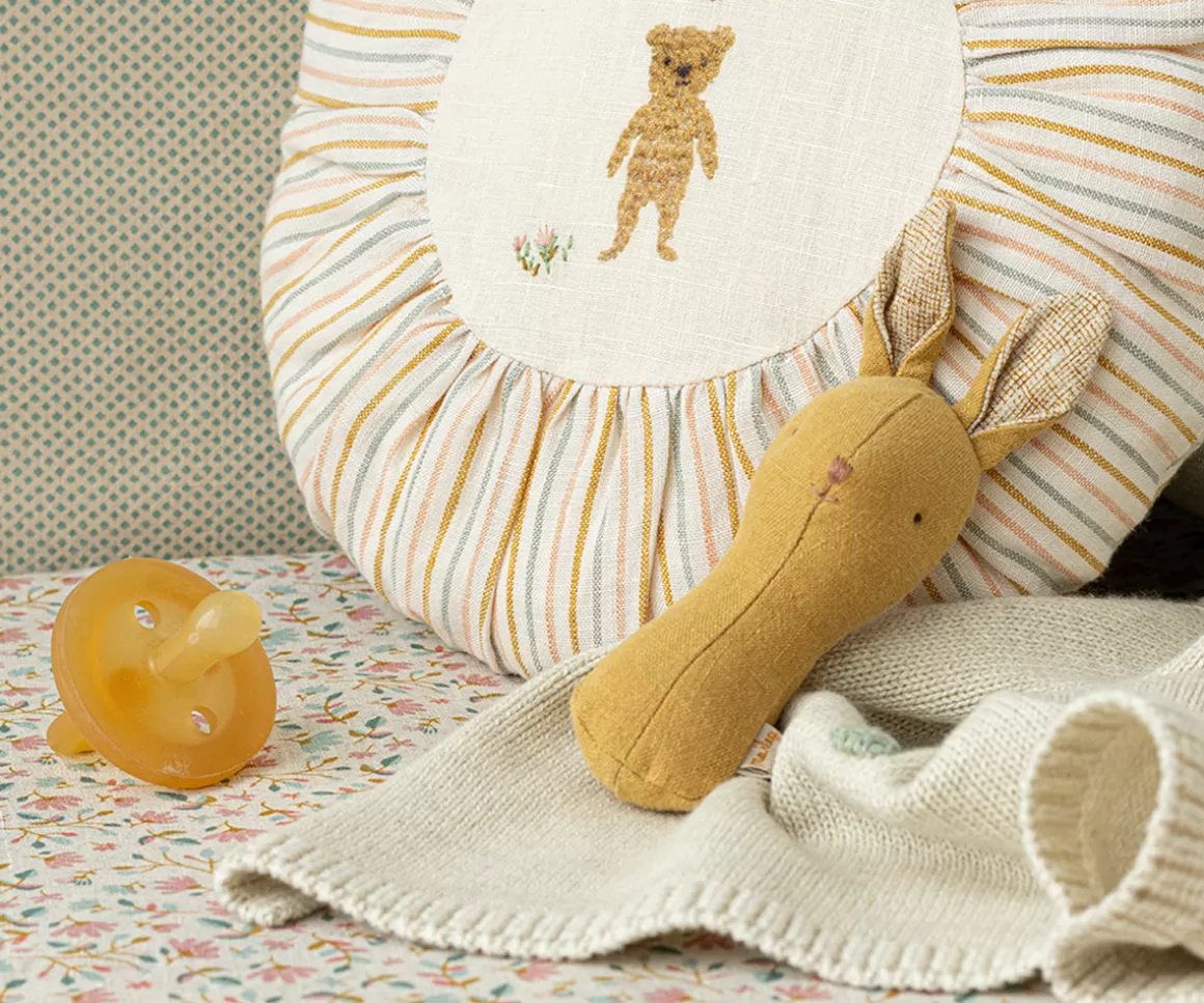 Maileg Lullaby friends, Bunny rattle - Dusty yellow Clearance