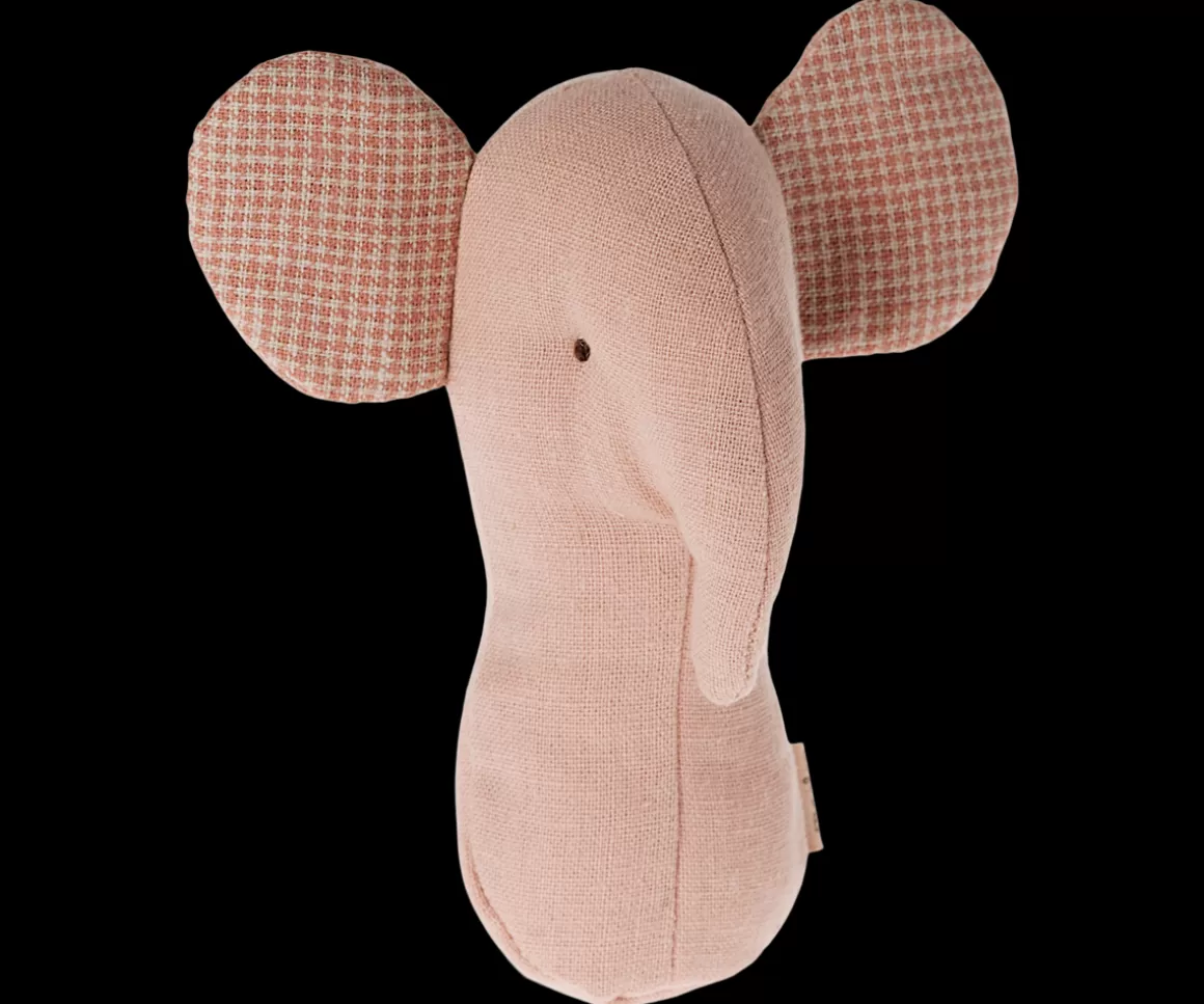 Maileg Lullaby friends, Elephant rattle - Rose Hot