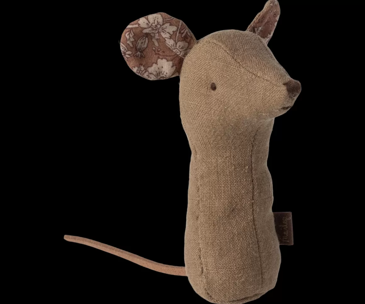 Maileg Lullaby friends, Mouse rattle - Light umber Online