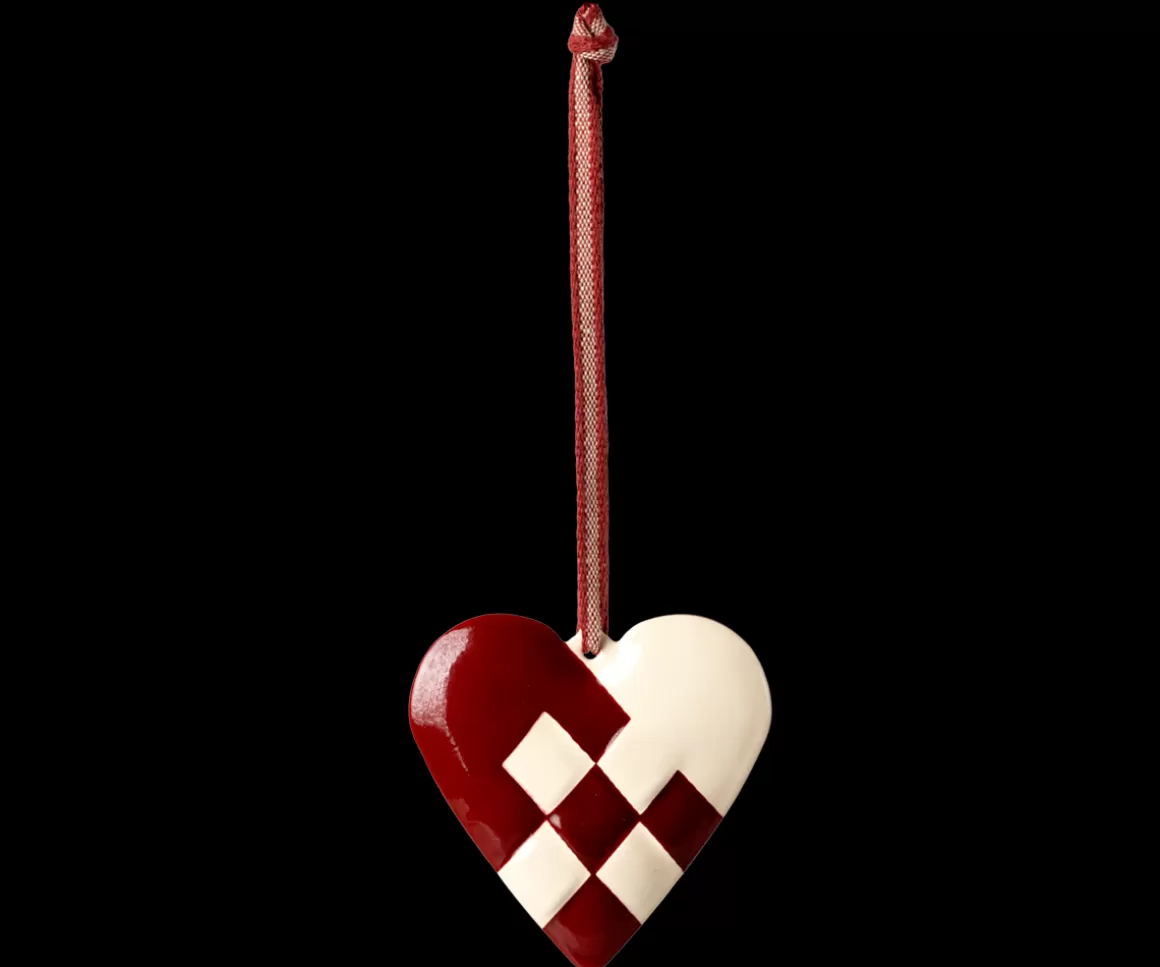 Maileg Metal ornament, Large heart - Red Cheap