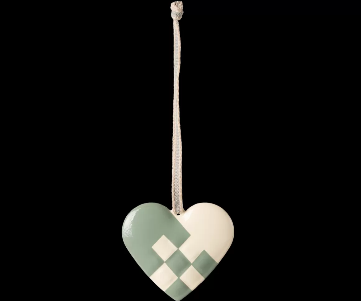 Maileg Metal ornament, Small heart - Mint Cheap