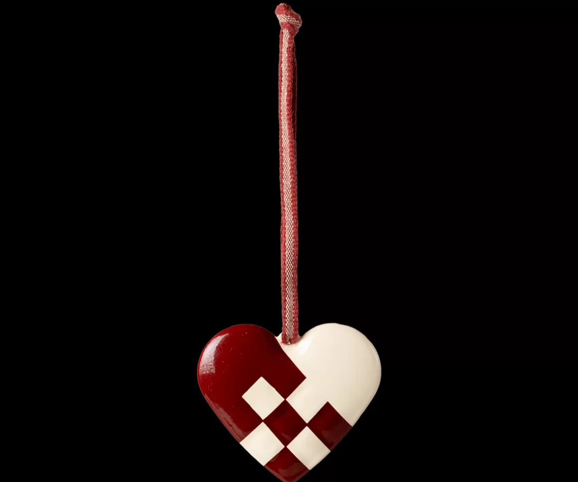 Maileg Metal ornament, Small heart - Red Online