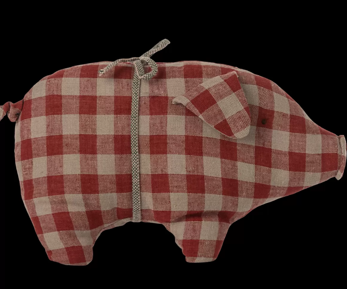 Maileg Pig, Small - Red check Store