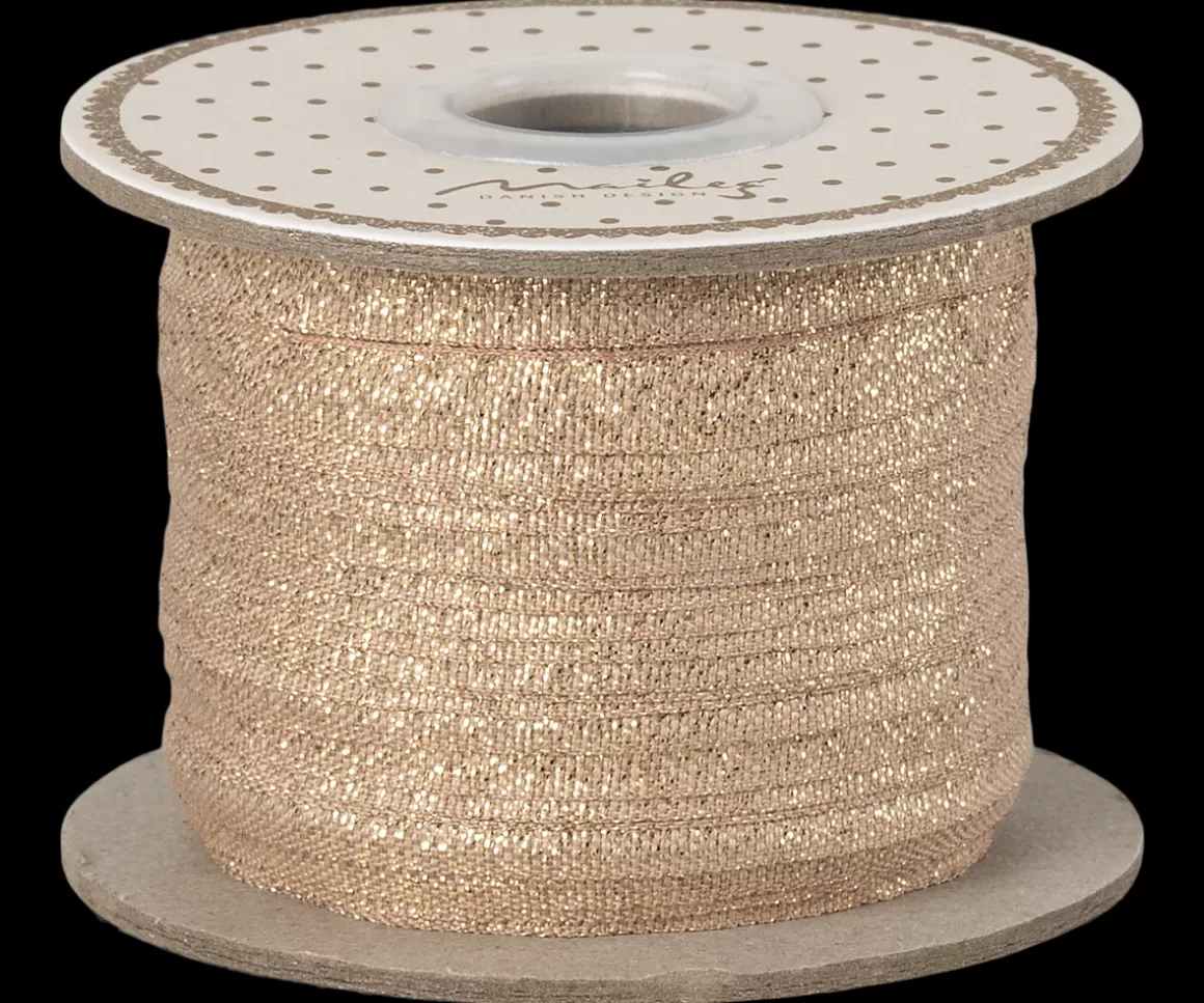 Maileg Ribbon, 25 m - Vintage rose/Gold Cheap