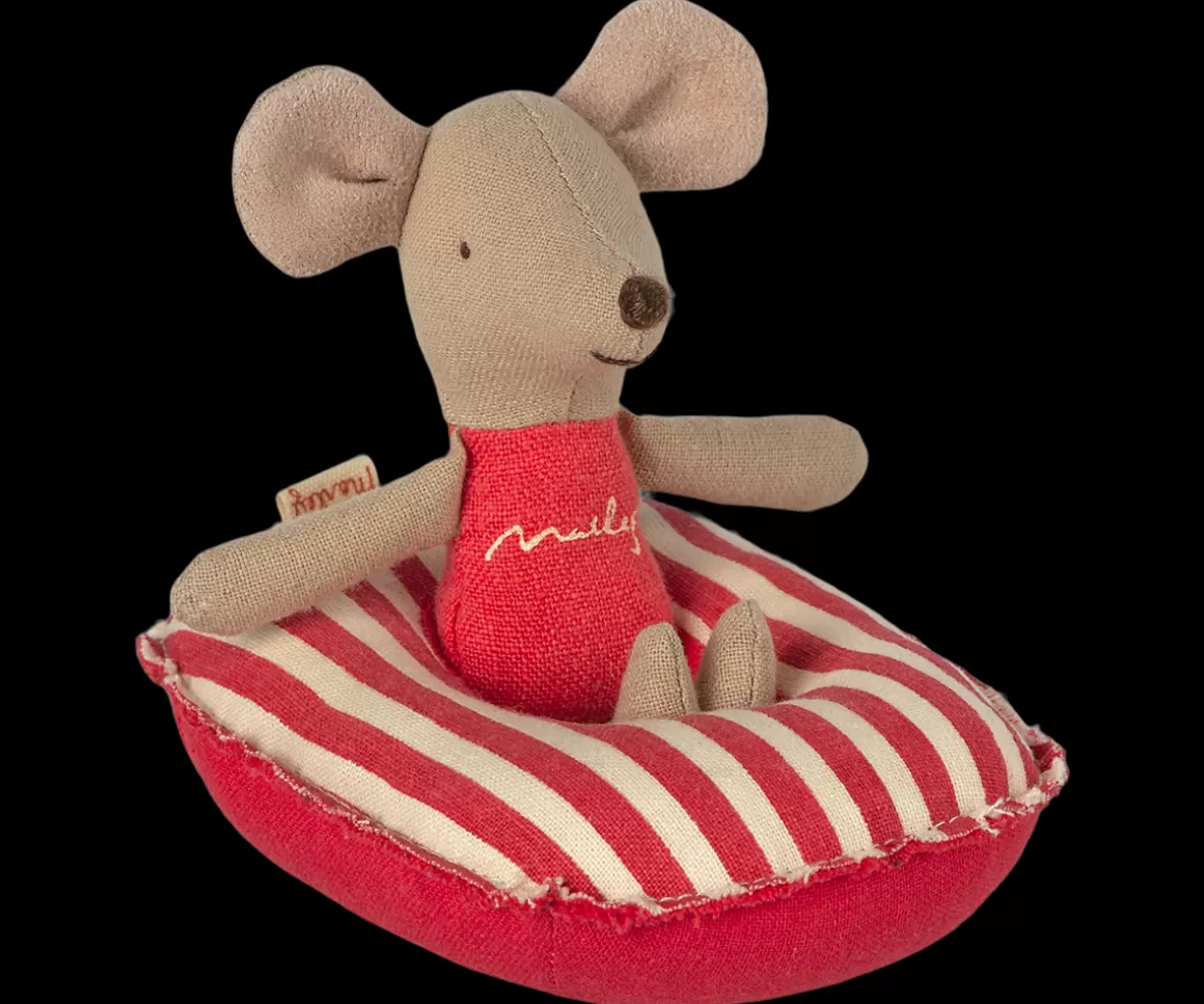 Maileg Rubber boat, Small mouse - Red stripe Outlet