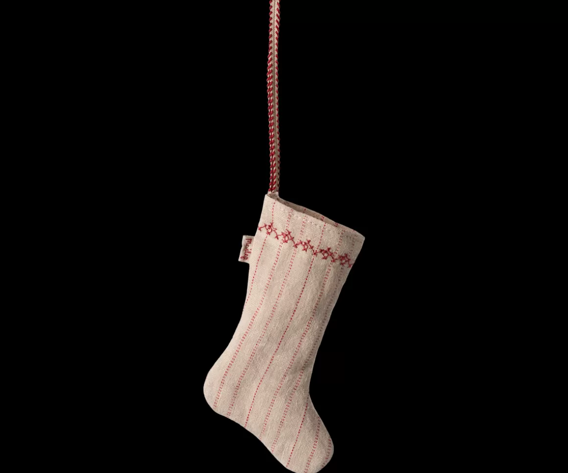 Maileg Stocking ornament, Stripe - Sand Best