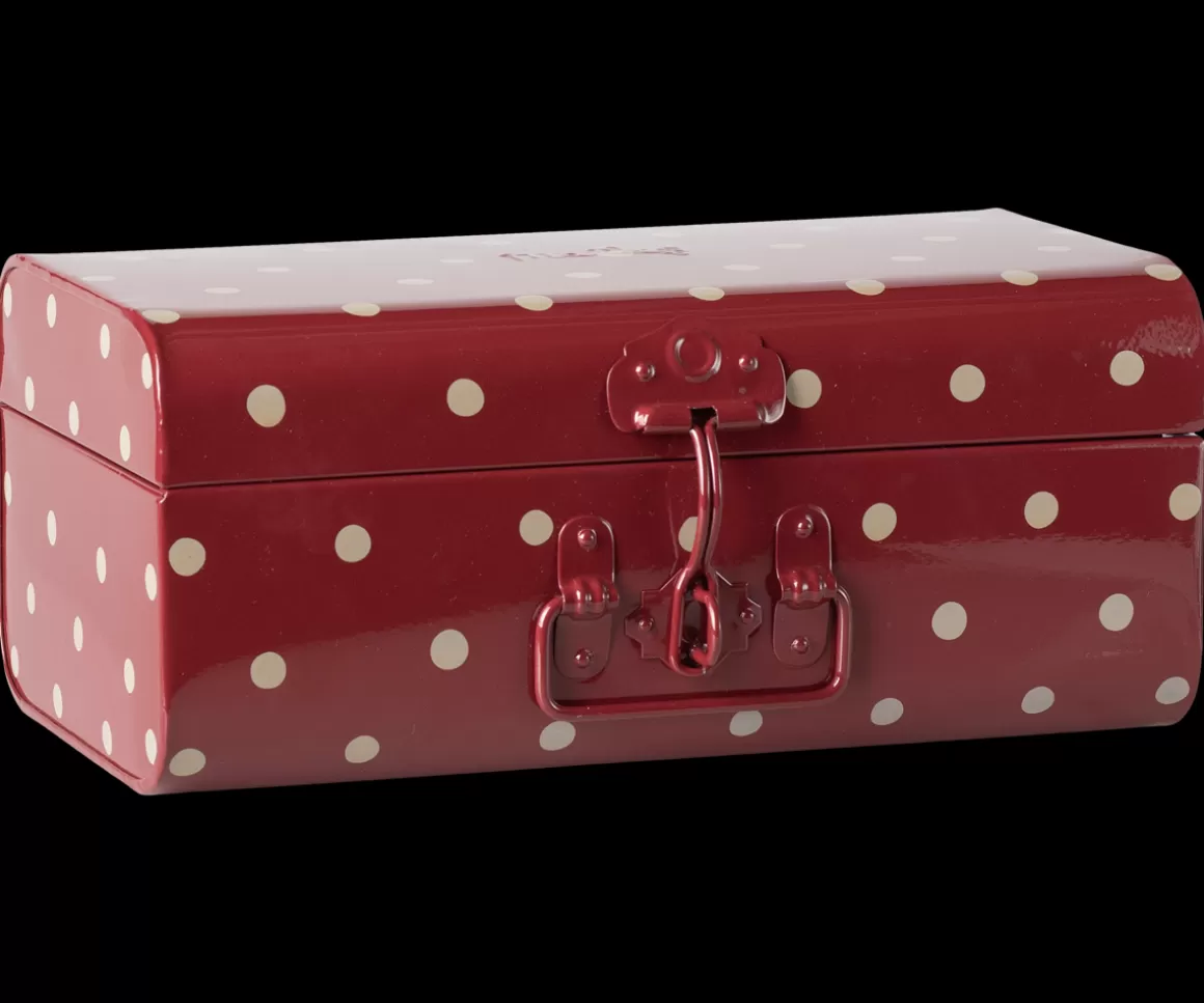 Maileg Storage suitcase, Small - Red with dots Cheap