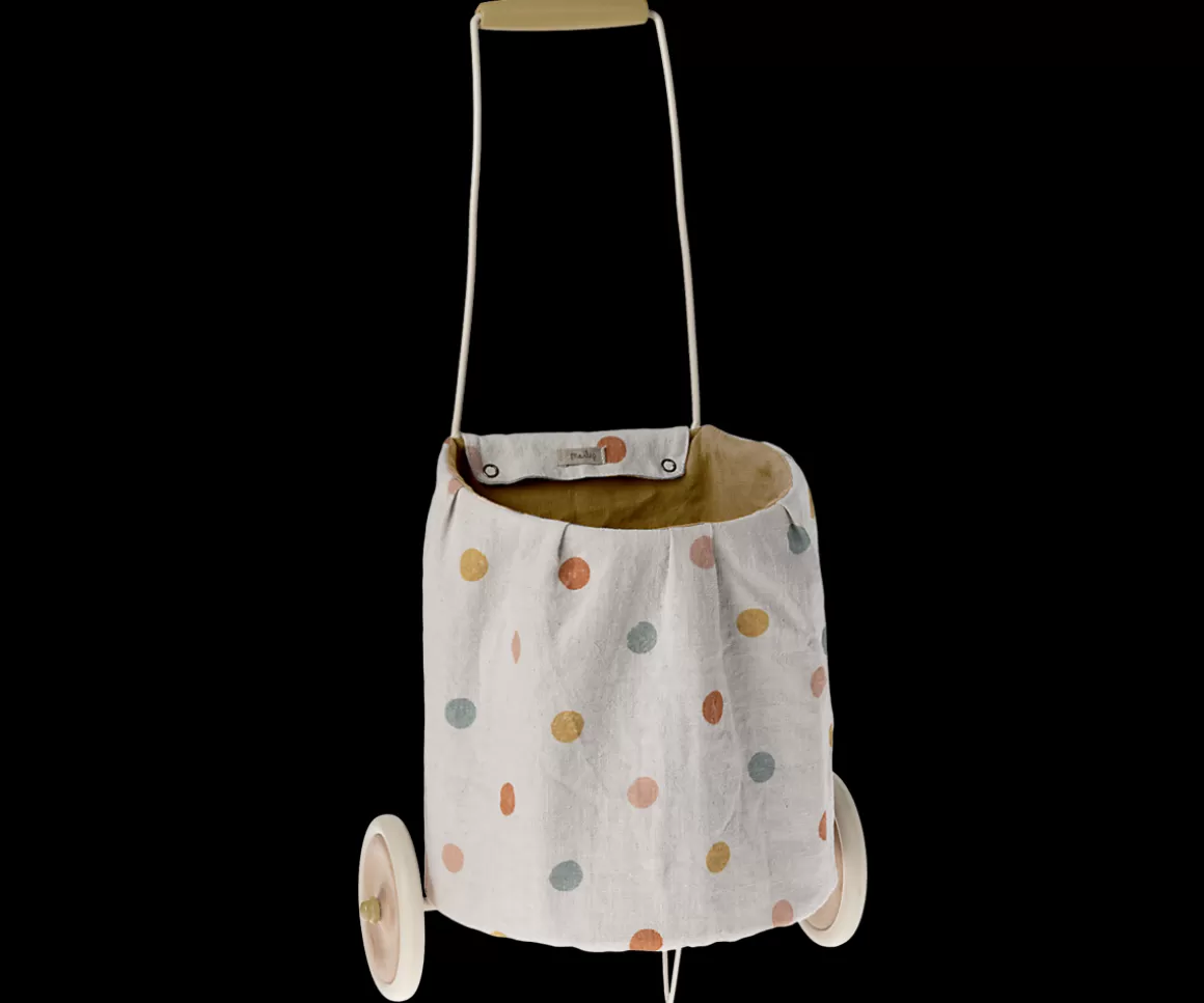 Maileg Trolley, Multi dots - Yellow New