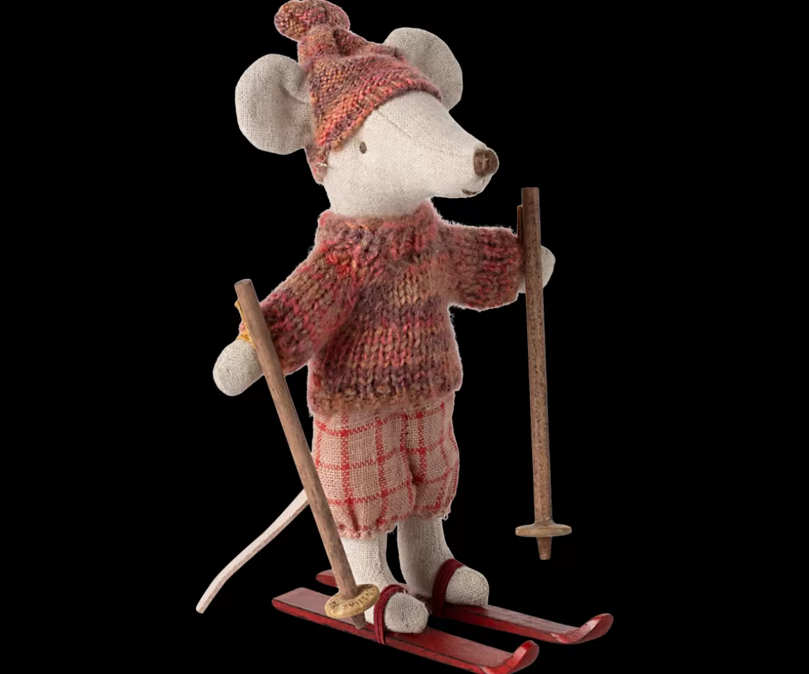 Maileg Winter mouse with ski set, Big sister - Rose Shop