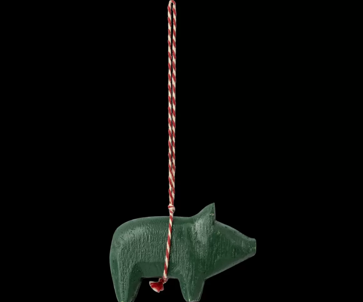 Maileg Wooden ornament, Pig - Dark green Shop