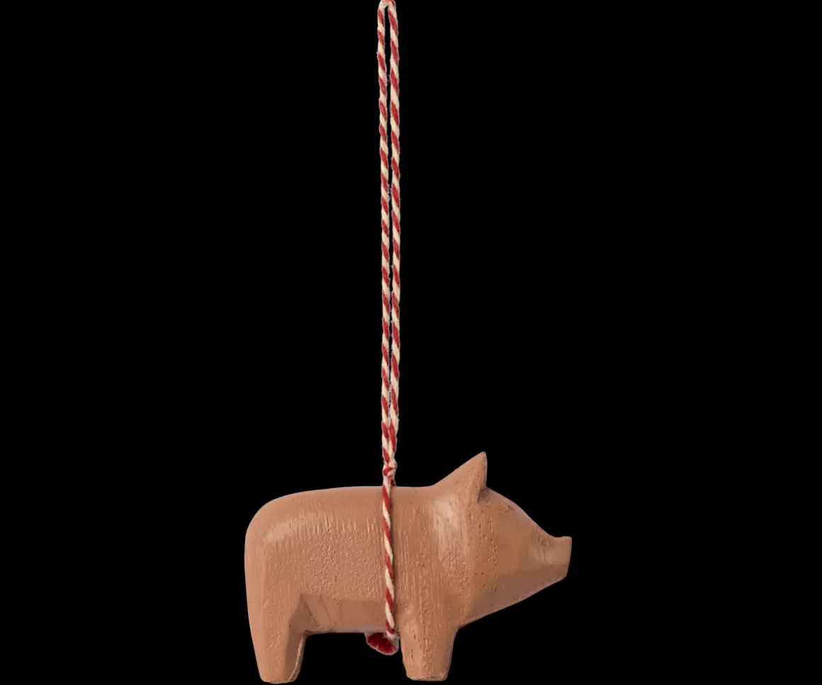 Maileg Wooden ornament, Pig - Old rose Cheap