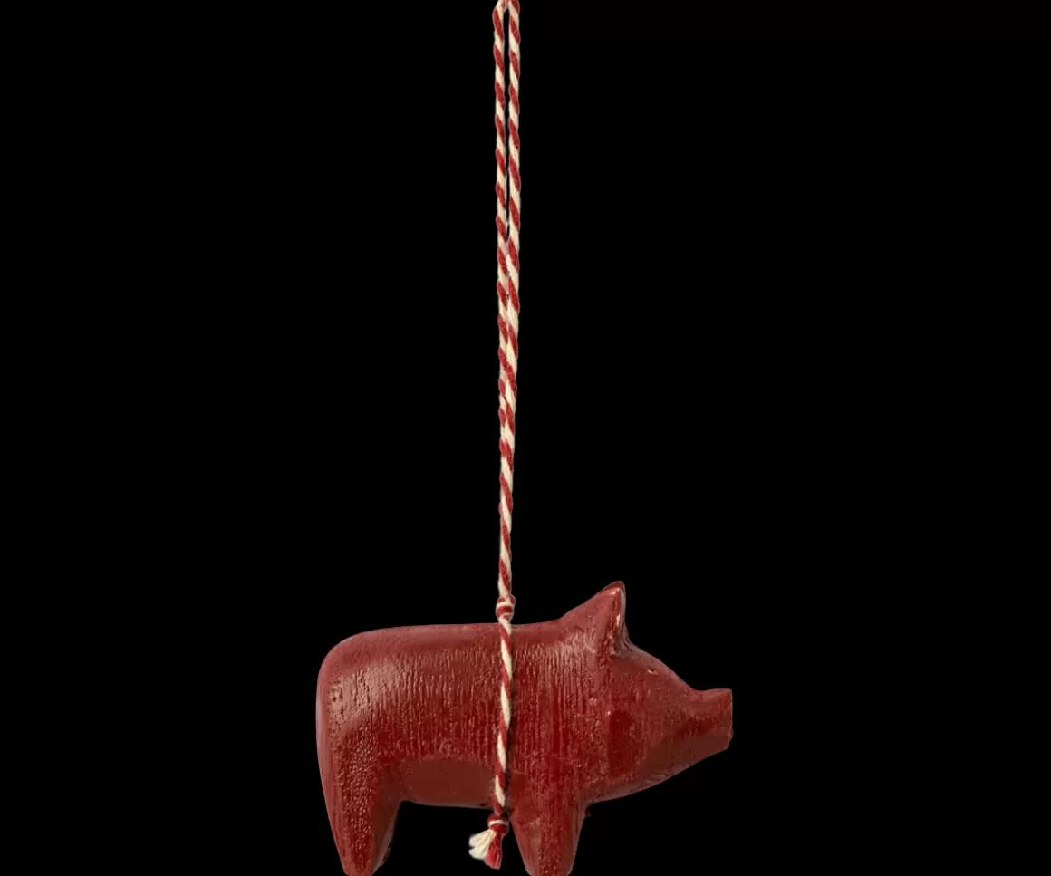 Maileg Wooden ornament, Pig - Red Flash Sale